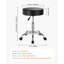 Tabouret de travail rond à roulettes pivotant avec roulettes réglables en hauteur - noir