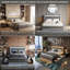 UK&EU Size Smart Linen Bed Frame with App-Controlled LED Lights, Upholstered Storage Bed with 4 Drawers & USB Charging Station, Grey & Beige-466897632-466897644