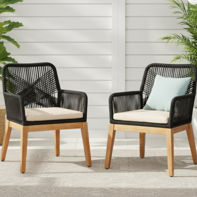 Jana 2-Piece Wood Dining Armchair Set by George Oliver