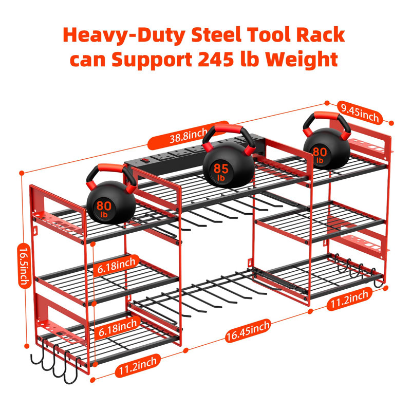 Power Tool Organizer with 6 Way Extension Lead