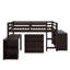 Lit mezzanine double avec armoire, tablettes et bureau-314677896