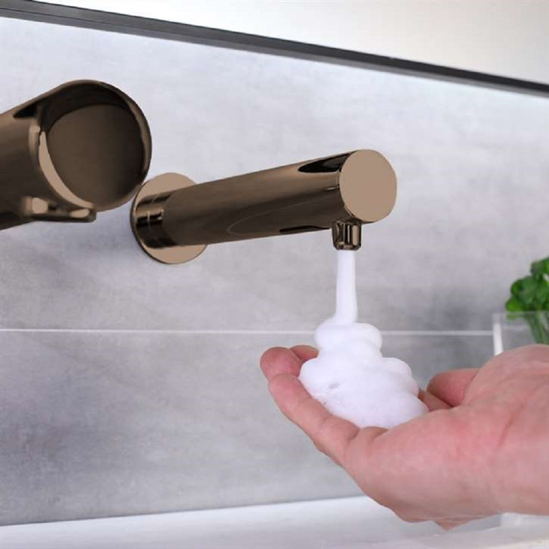 Fontana Wall Mount Soap Dispenser Stylish Touchless Hygiene Solution, Light Oil Rubbed Bronze