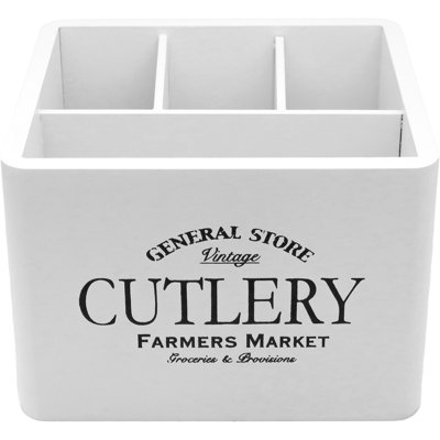 Wood Rectangle Utensil Crock