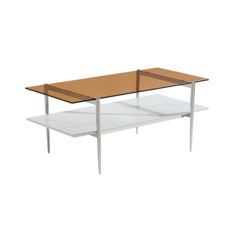 Table de cocktail en verre à 2 couches