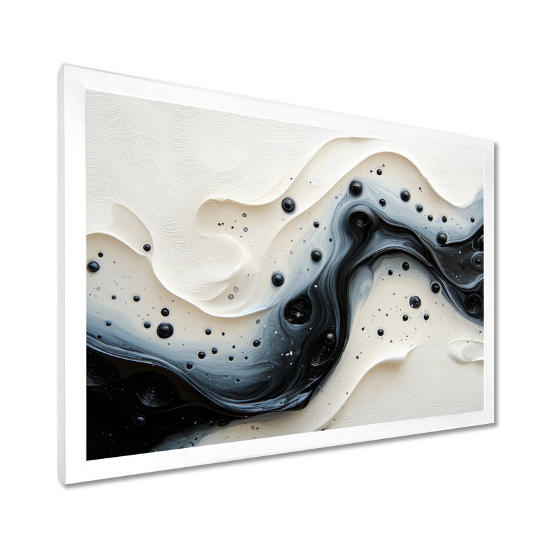 Cramlington - Abstract Wall Art, Single Picture Framed Print, 30" H x 40" W, White