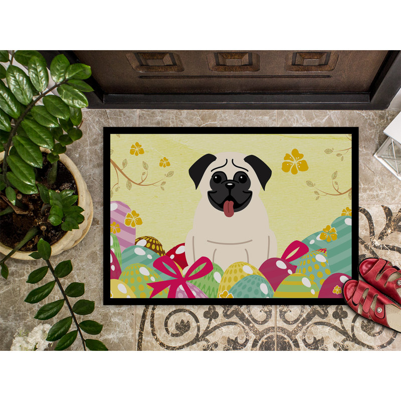 Tapis d'extérieur antidérapant Saroyan, Crème, l 18 po x L 27 po