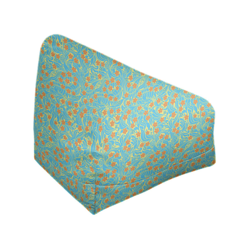 Sac de pois Leffel, H 38 po x l 42 po x P 29 po, Housse de pouf, Bleu / Orange / Jaune