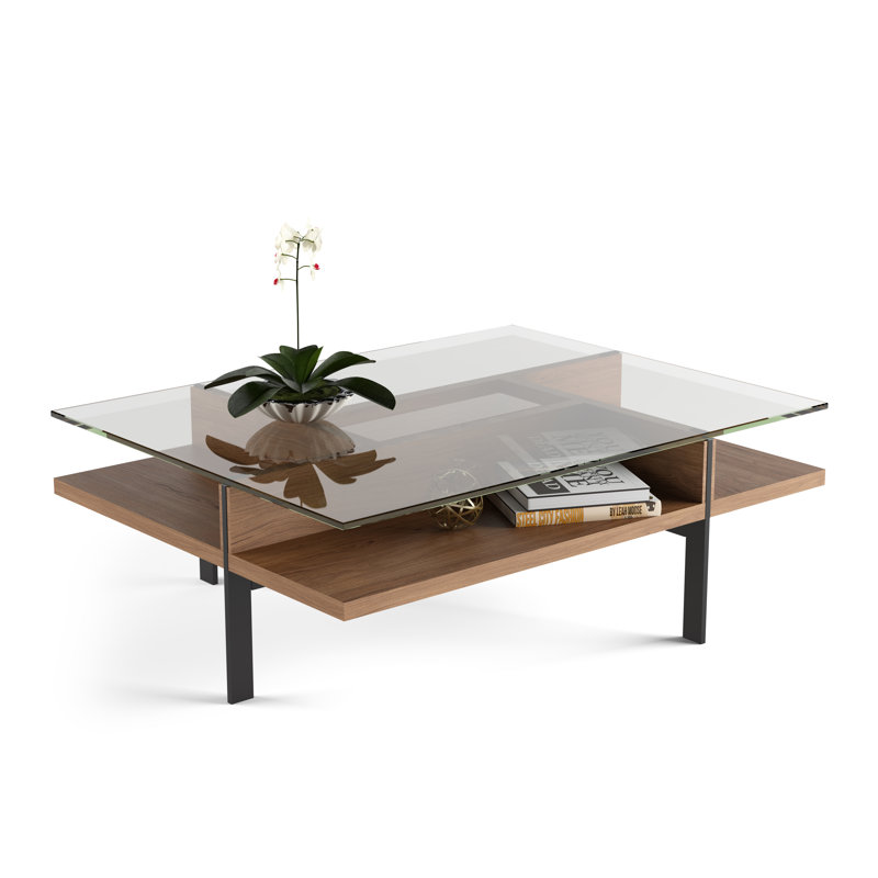 Terrace Coffee Table, 16.25" H x 44" L x 34" W, Natural Walnut