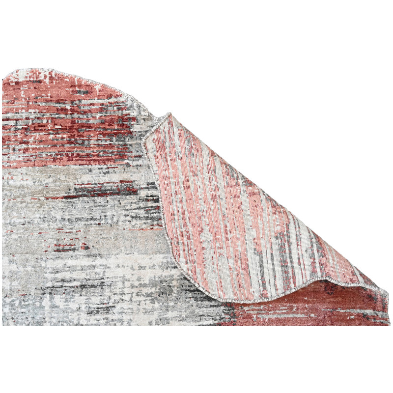 Hand Knotted Area Rug in Pink/Black/Ivory, Rectangle 9' x 12'
