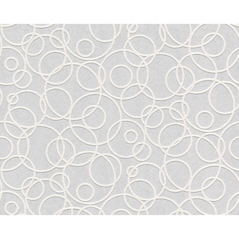 Rouleau de papier peint texturé L 33 pi x l 21 po, Blanc clair / gris cendré