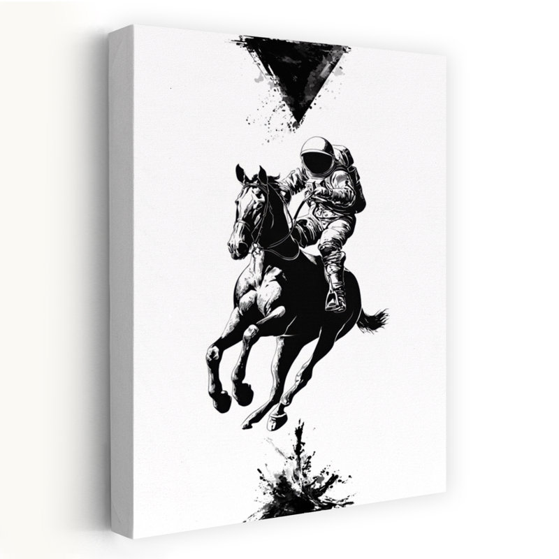 Art mural cheval cosmique abstrait moderne