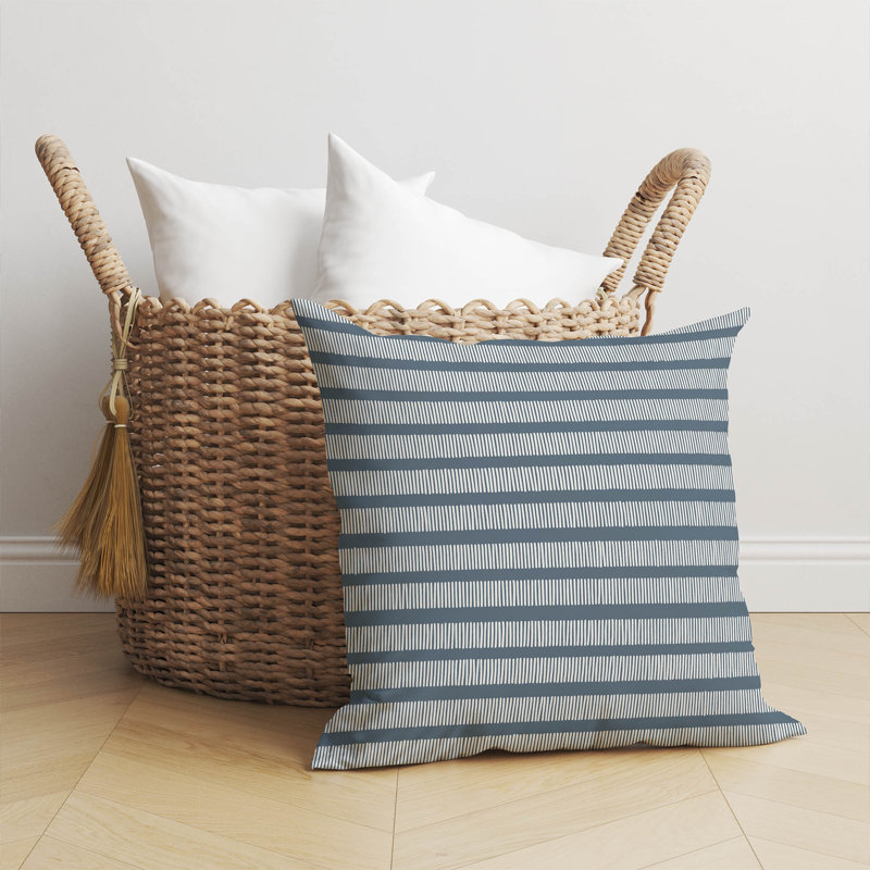 Comb Row Blue Throw Pillow, 18"H x 18"W