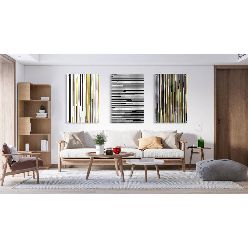 Rayures - Ensemble de 3 reproductions sans cadre