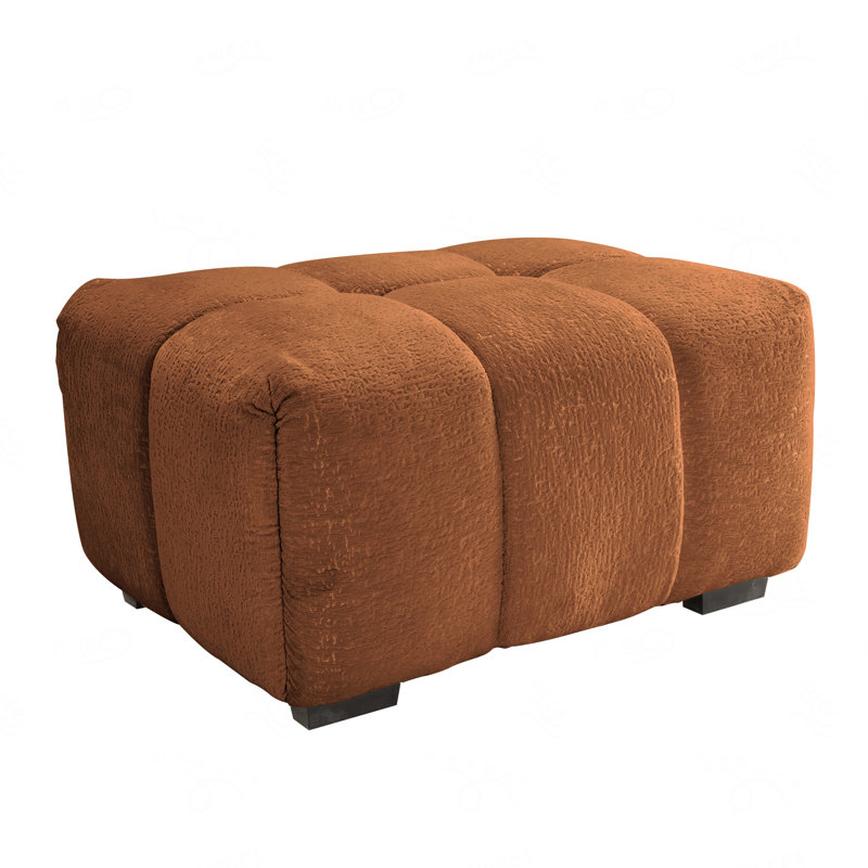 Canapé en chenille brûlée - Repose-pieds, Brun