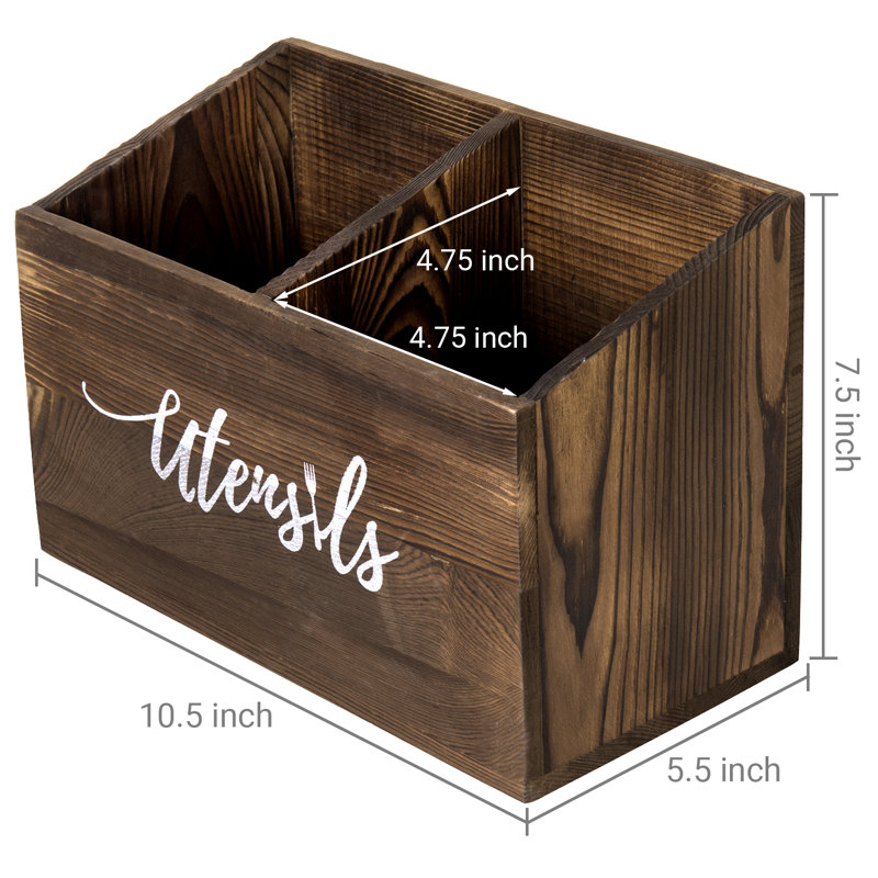 Wood Rectangle Flatware Caddy