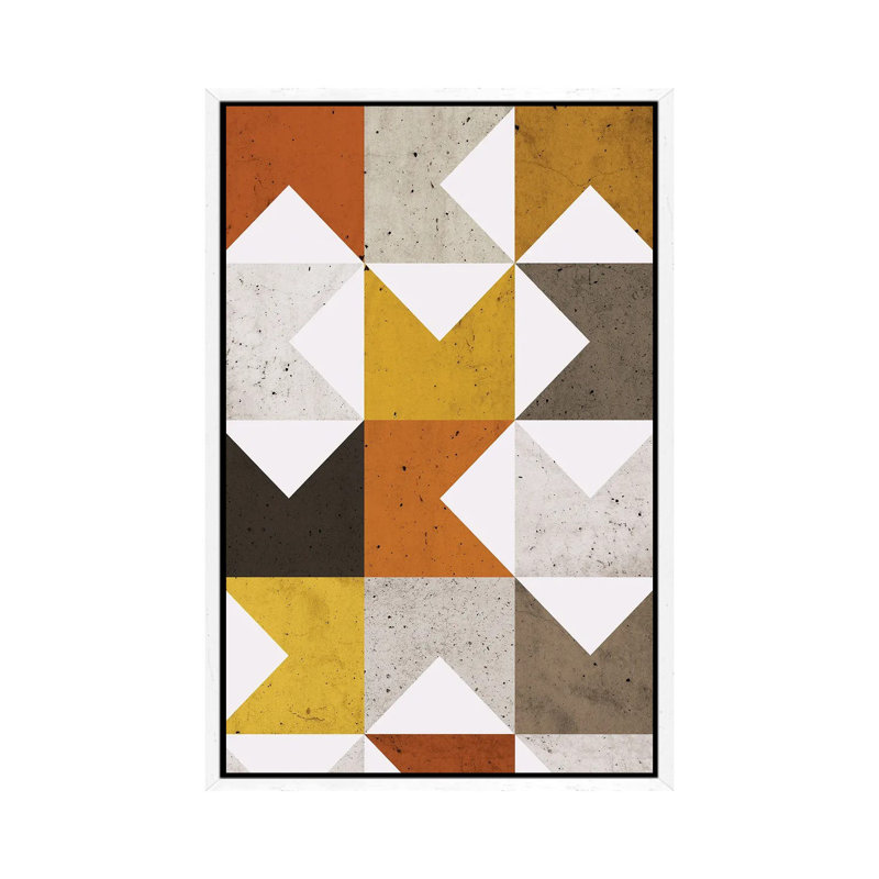Modern Geometric XXI - Print on Canvas, 101.6 cm H x 66.04 cm W, White Framed