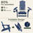 Pakkdiarie Folding Adirondack Chair with Cup Holder,HDPE Outdoor Chair with Comfort Ergonomic Seat for Patios,Lawn,Garden, Backyard Use-476871624
