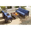 Ensemble de meubles de patio 4 pièces avec chaises pivotantes, canapés d'extérieur en osier pour 5 personnes, ensemble de conversation modulaire en rotin pour terrasse dans la cour