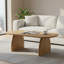 Table basse moderne et minimaliste ovale avec pieds en bois sculptés-379962784