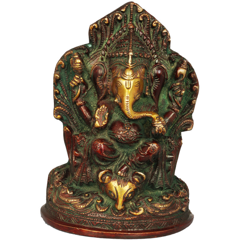 Figurine Trône Ganesha, Rouge