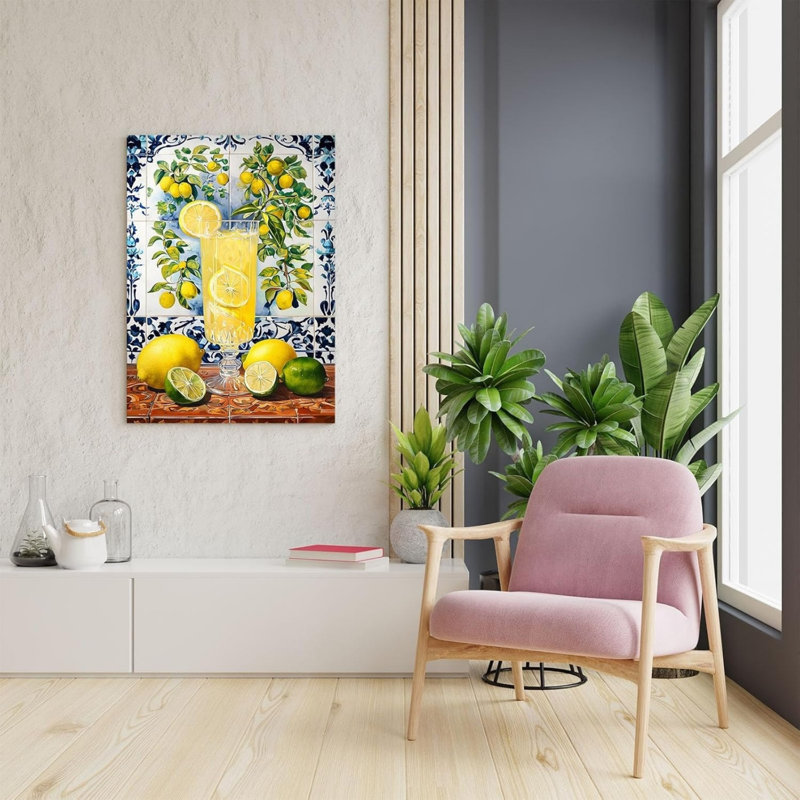 Art mural 24 "x 36" sans cadre bleu et blanc