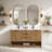 55'' Double Bathroom Vanity with Quartz Top-95144137