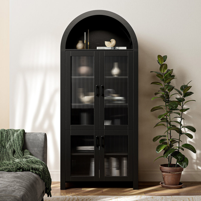 Arched Display Cabinet, Black