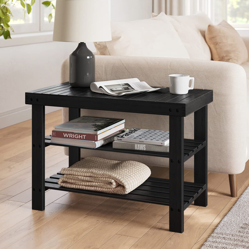 Mercidieu Bamboo Bench, Black