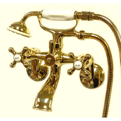 Triple Handle Wall Mounted Clawfoot Tub Faucet