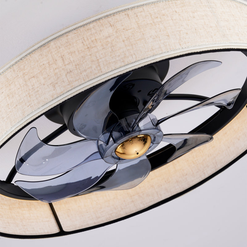 Ventilateur de plafond avec abat-jour en tissu avec télécommande