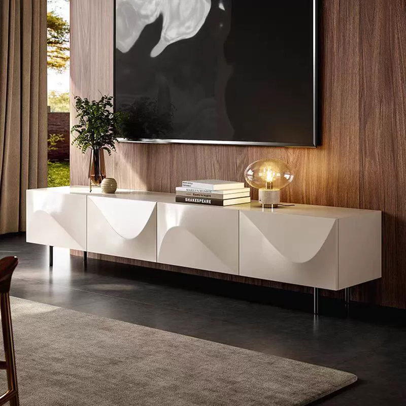 Meuble télé moderne en bois manufacturé beige, 86.61
