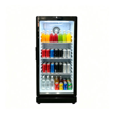 5.7 Cu. Ft. Commercial Beverage Cooler with Double Tempered Glass Door, Black Drink Refrigerator with Lock and 3 Adjustable Shelves for Bar, Restaurant, or Home