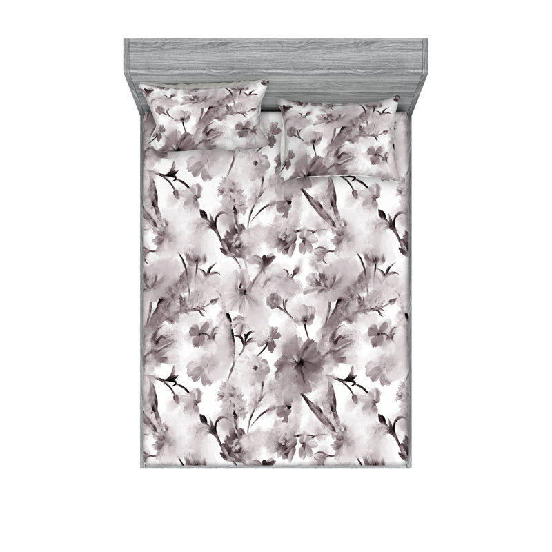 Drap-housse et taies décoratives 3 pièces Ambesonne, Ensemble de draps pour grand lit avec 2 taies d'or