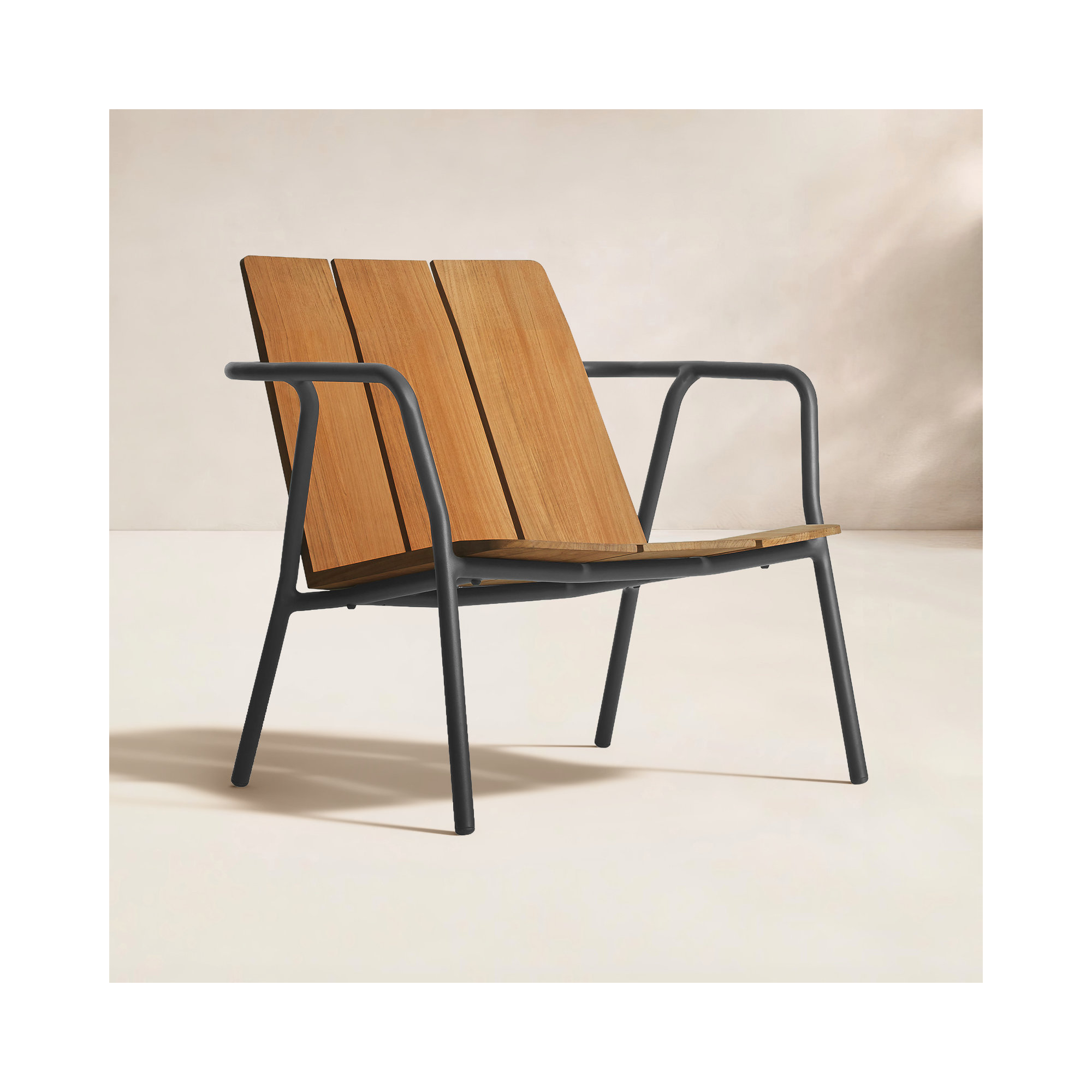Offline Powder Coated Aluminum Outdoor Lounge Chair, Carbon