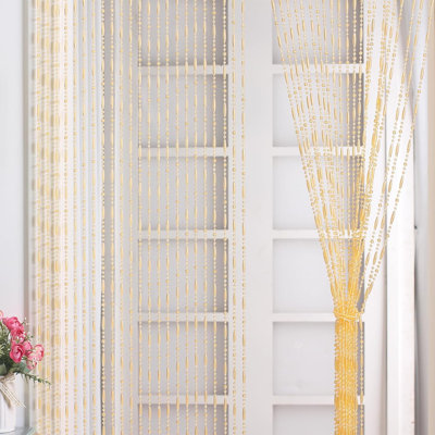 Rosdorf Park Champagne Bead String Curtains Acrylic Crystal Beads