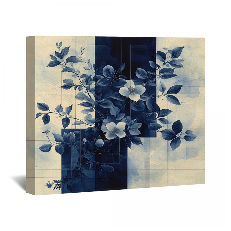 Arrangement floral sur toile - Décoration murale florale, H 32 po x l 32 po