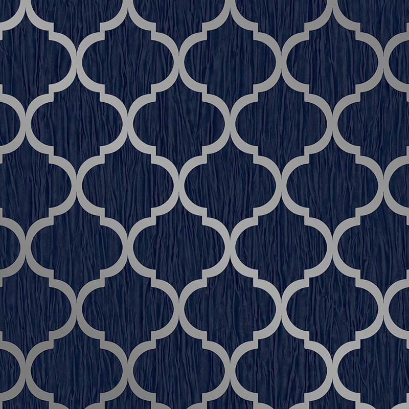 Huber 10.05m x 53cm Textured Glitter Wallpaper Roll, Navy