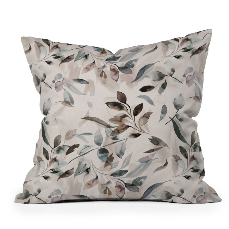  Coussin décoratif floral intérieur / extérieur en polyester, 16 po x 16 po