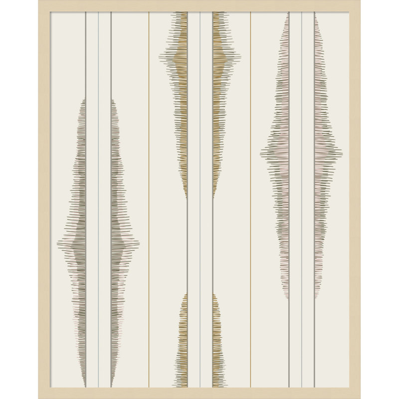 «Boho ikat rayures terry tons» par Annick, reproduction d'art sur toile encadrée, 31 x 25, Svelte naturel