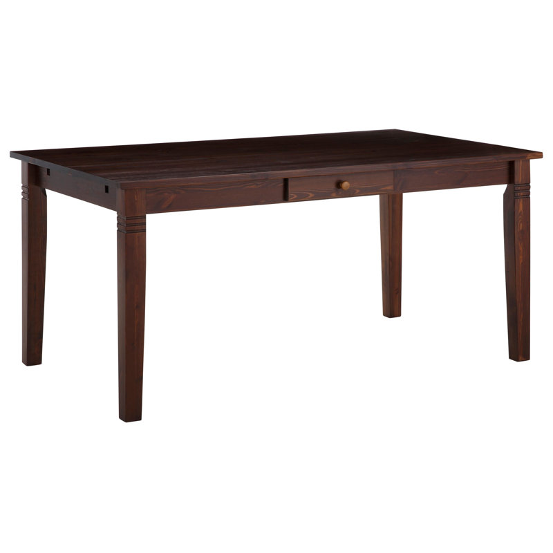 Grovetown Pine Solid Wood Dining Table, 75cm H x 140cm W x 90cm D, Dark Brown