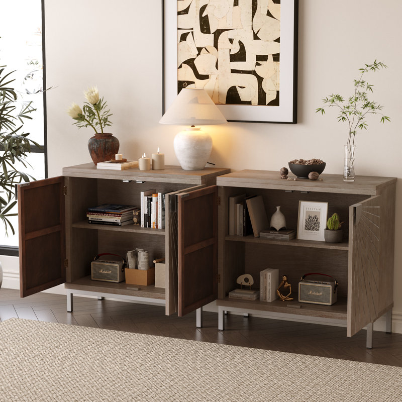 Modern Farmhouse 2-Door Accent Cabinet, Beige