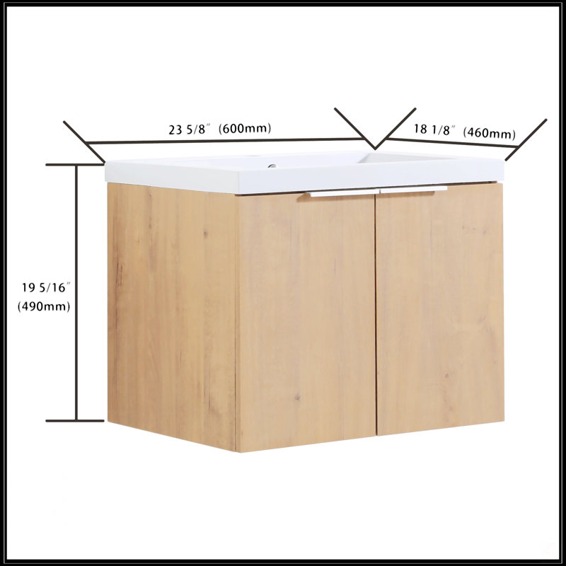 Armoire de salle de bain avec lavabo, Imitative Oak, 24"