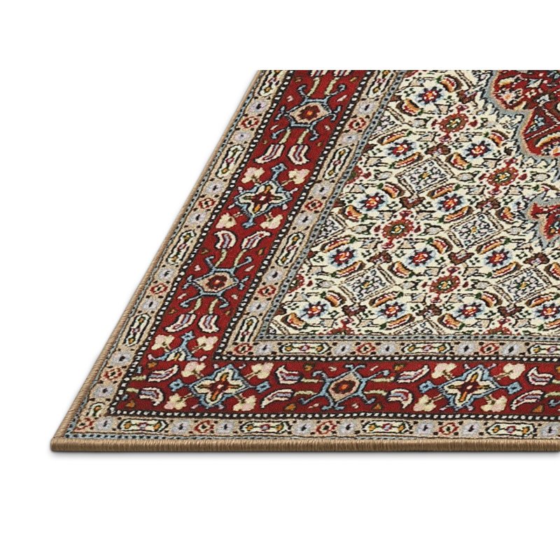 Tapis traditionnel brun / gris Deshmuk, Rectangle 4 pi x 6 pi