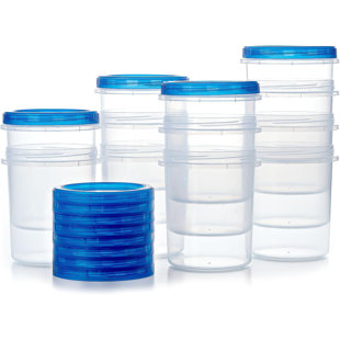 Food Storage Containers With Twist Top Lids, Ultra Thick Airtight Plastic Containers For Soup, Leftover, Ice Cream, Overnight Oats, BPA Free Stackable Freezer Containers [12 Pack-32 Oz]