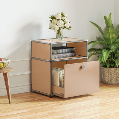 Storage Bedside Table With Drawer Sideboard File Cabinet Dining Cabinet Shelf Bookcase by Ivy Bronx