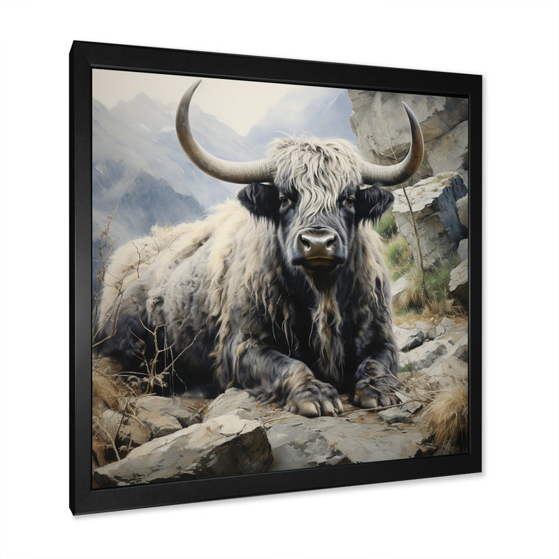 Yaks Serenity In Shadows I, reproduction d'art sur toile, H 30 po x l 30 po x P 1 po, Noir