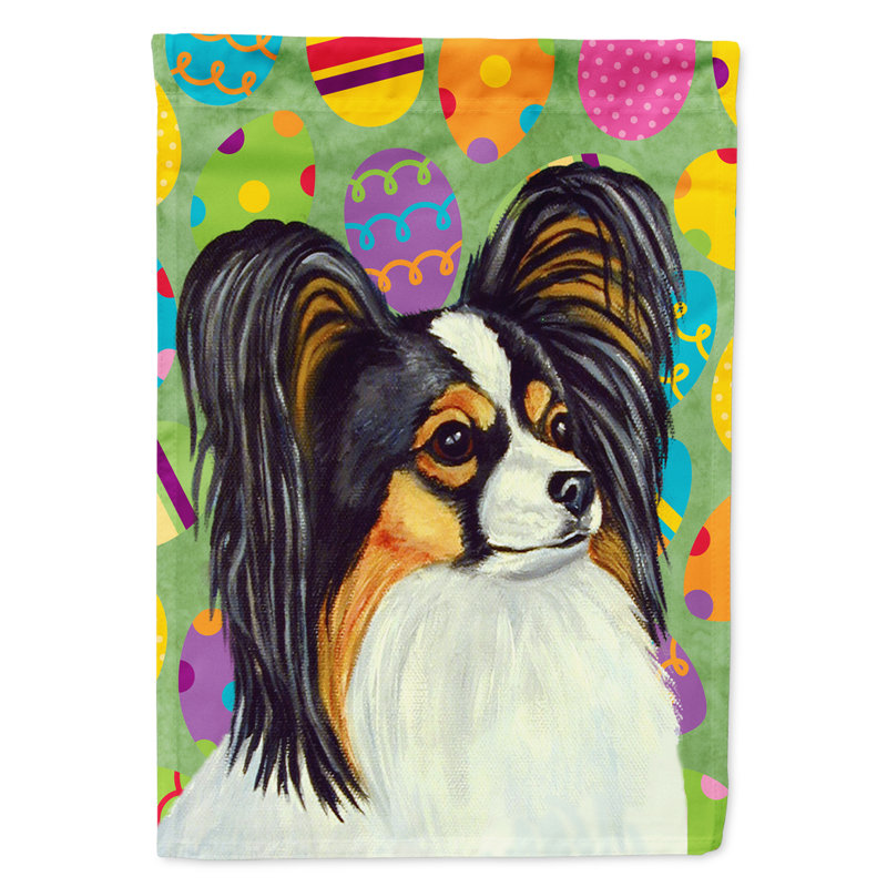 Drapeau de jardin Atara, Épagneul papillon (beige et noir)