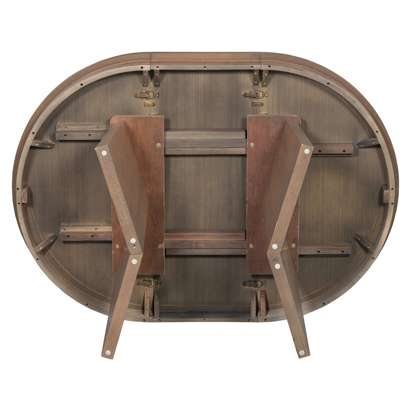 Ensemble de salle à manger rond extensible rétro 5 pièces avec 4 chaises rembourrées, pour cuisine et salle à manger