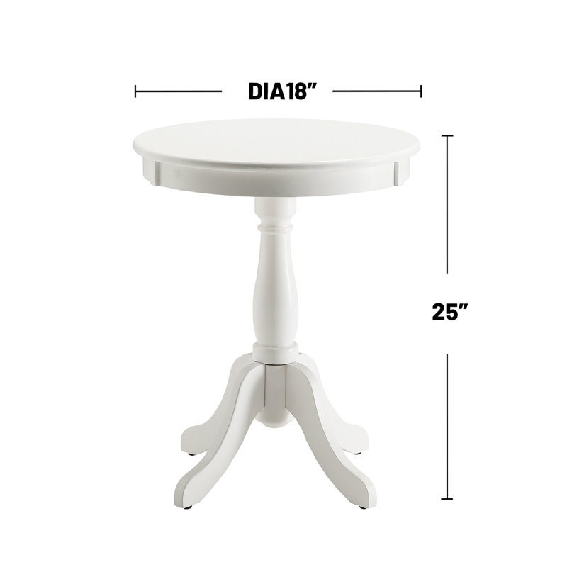Round Pedestal Accent Table, White