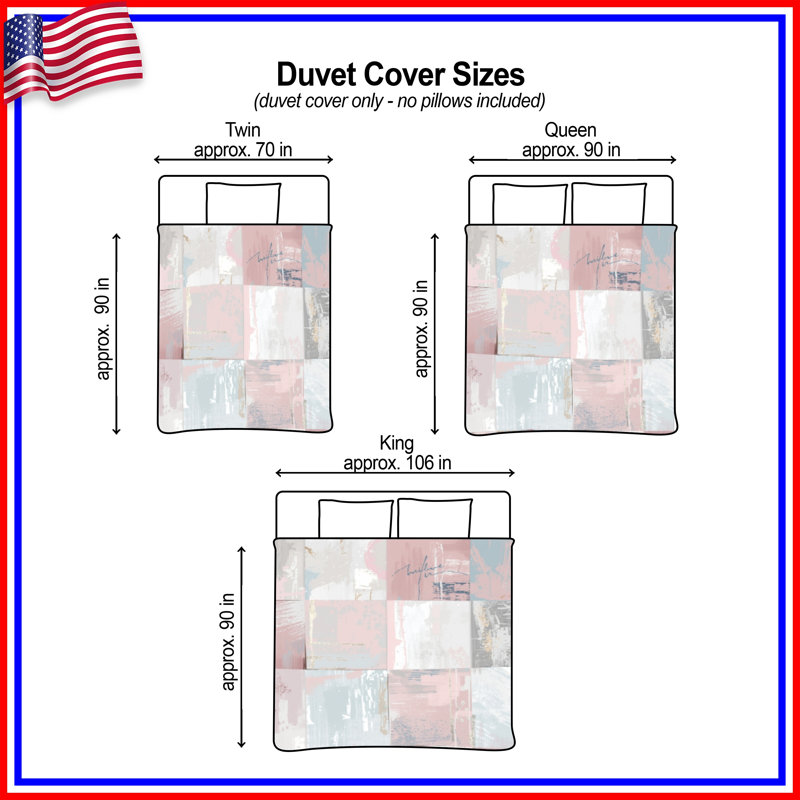 Pastel Abstract Patchwork Duvet Covers, King